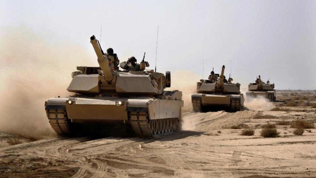 Three Abrams Tank
