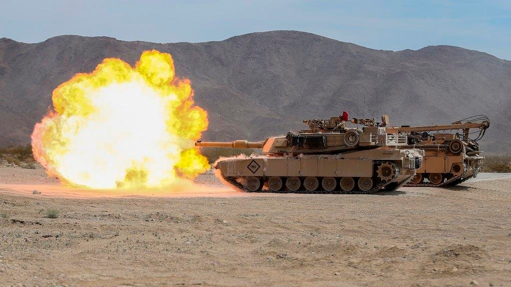 Two Armored Abrams tank