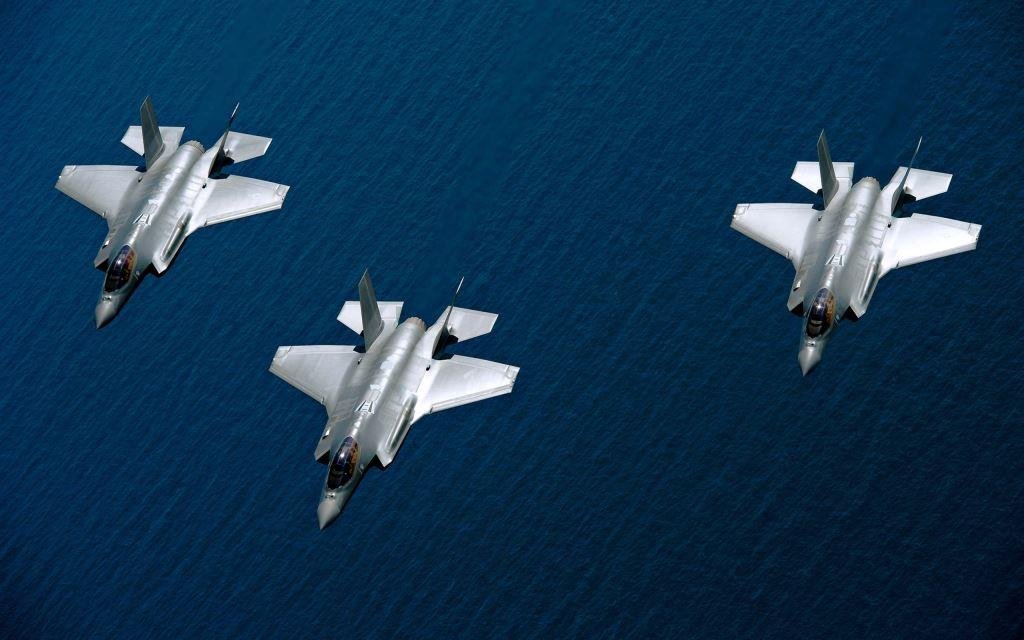 F-35 Flying on Ocean