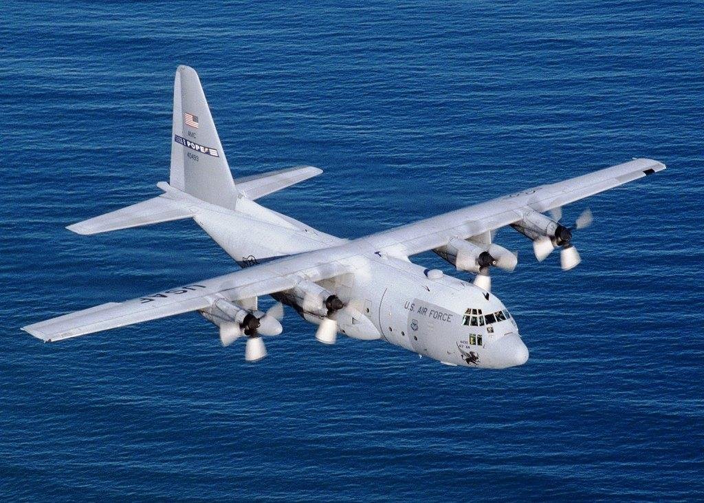 C-130 Flying on The Sea