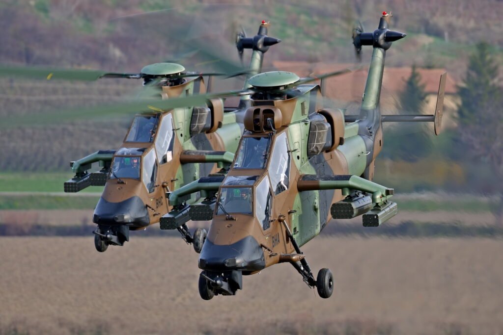 Two Eurocopter Tiger Helicopter flying