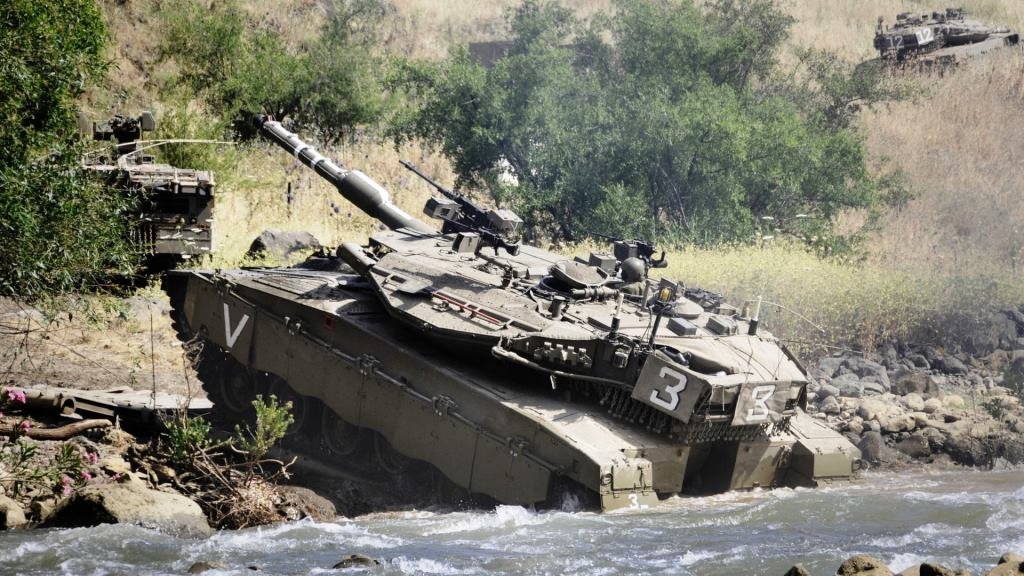 Merkava Tank out in water