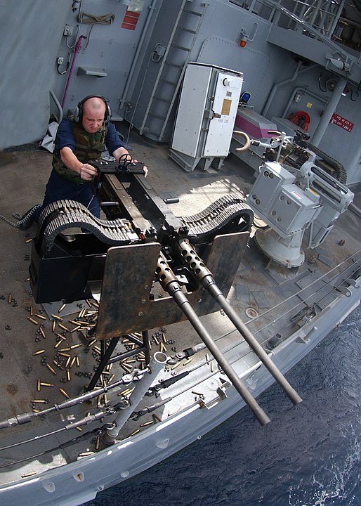 Twin M2HB Machine Gun Fitted on Battleship