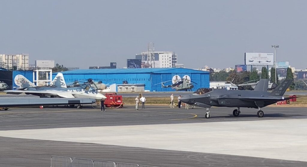 Aero India 2025- SU57 & F-35 Stand at Bengaluru Airport